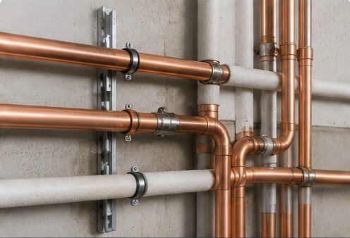 Advanced copper piping installation for AC systems